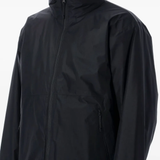 Black jackets worn by a person, showing the jackets fit