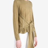 Tan top worn by a person, showing the top fit