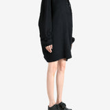 Black hoodie, full body view