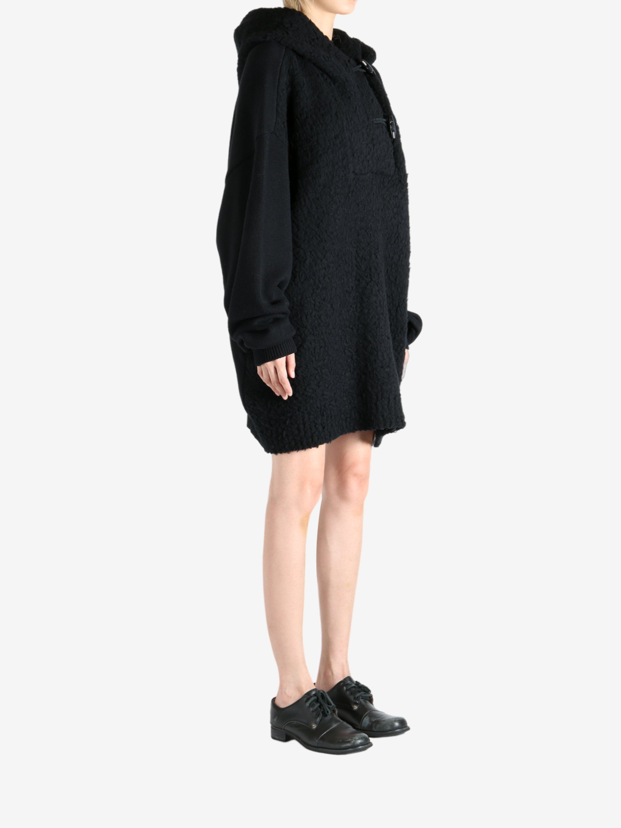 Black hoodie, full body view