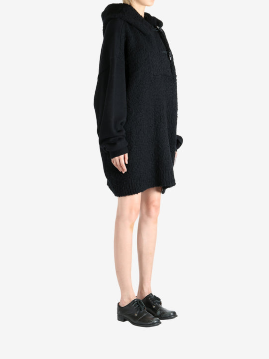 Black hoodie, full body view