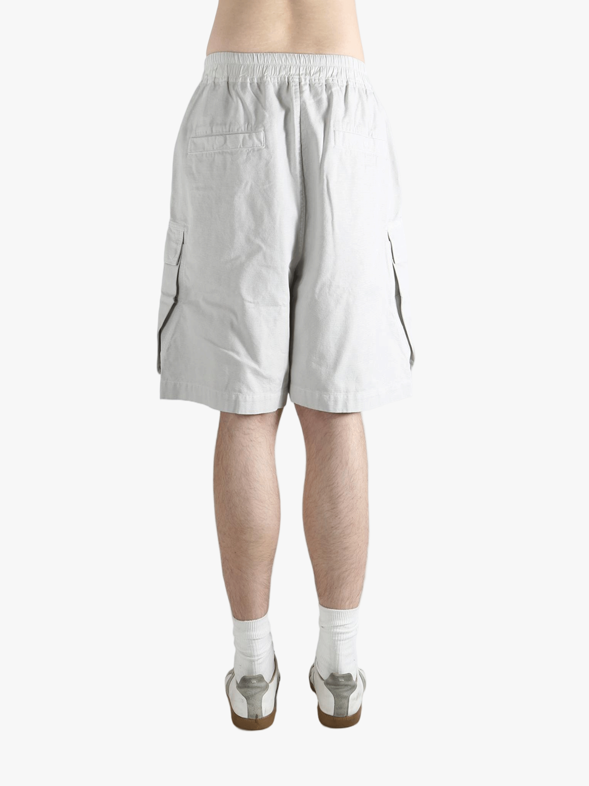 White shorts, back view