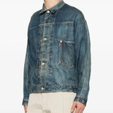 Blue jackets worn by a person, showing the jackets fit