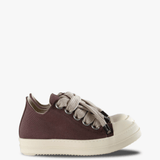 Burgundy shoes, side view