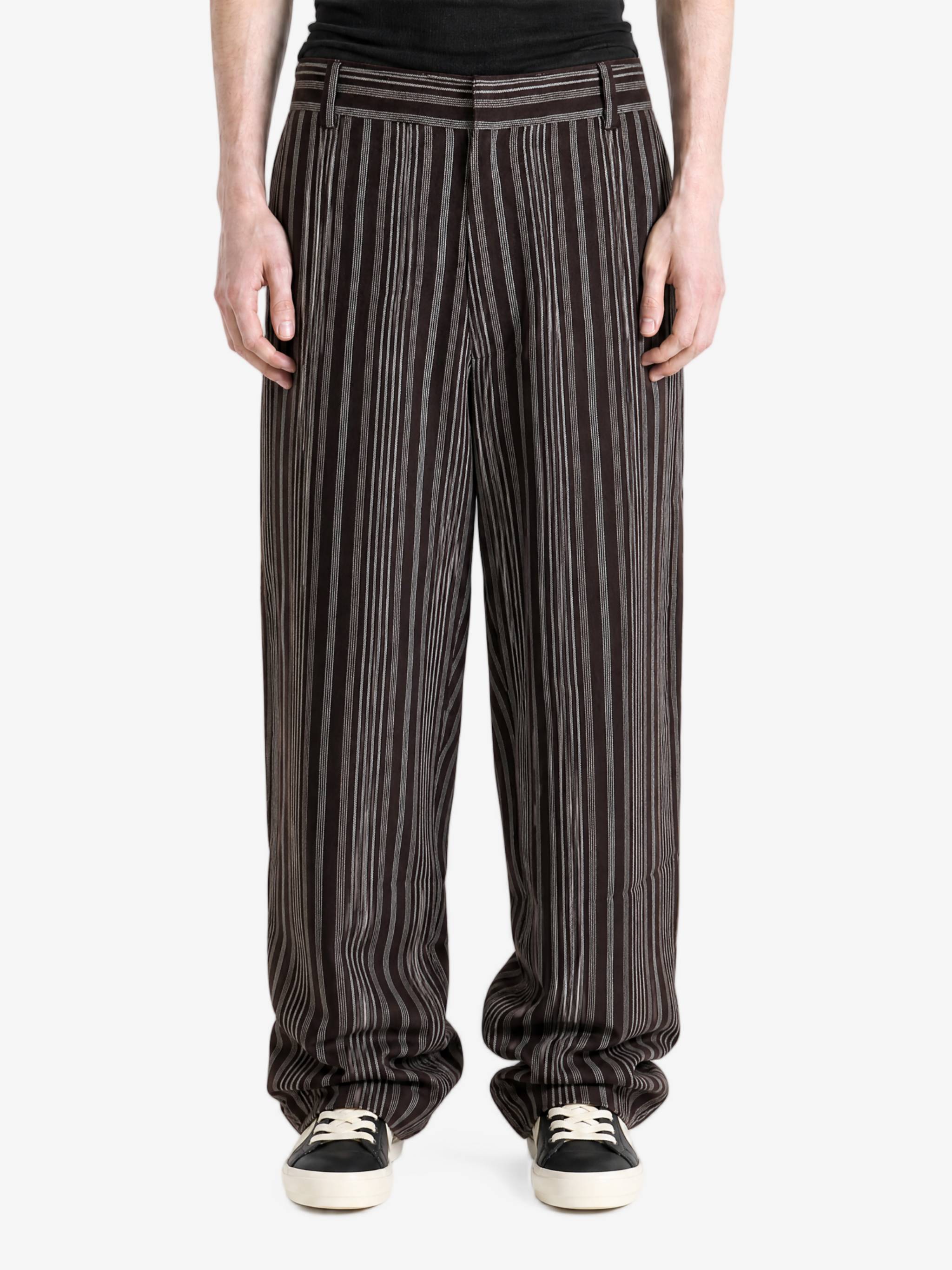 Brown pants, full body view