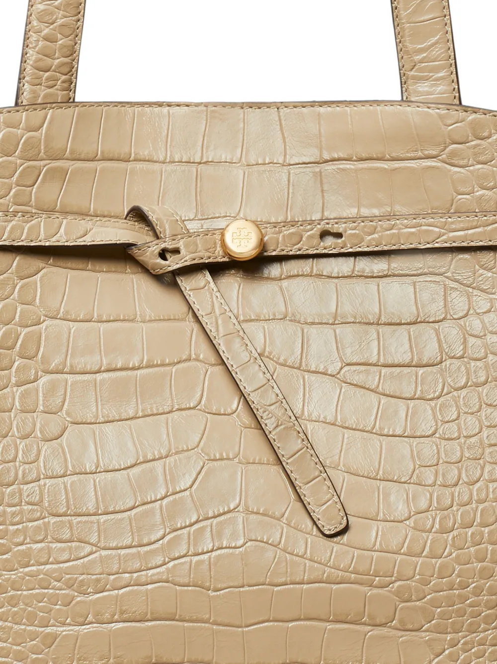 Close up of Tan bag, showing detail