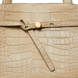 Close up of Tan bag, showing detail