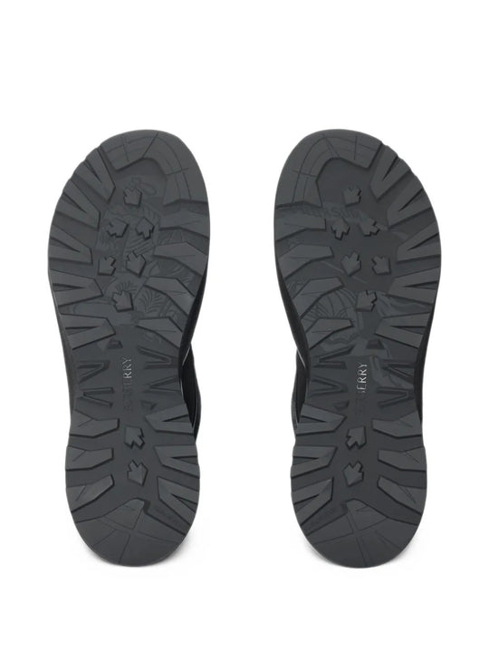 Close up of Black shoes, showing detail