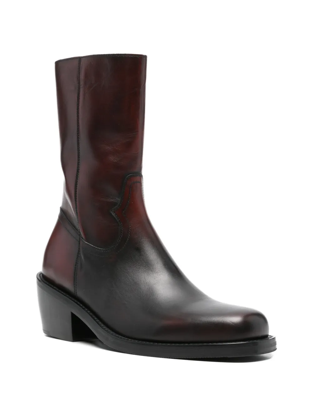 Brown boots, side view