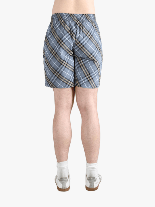 Blue shorts worn by a person, showing the shorts fit