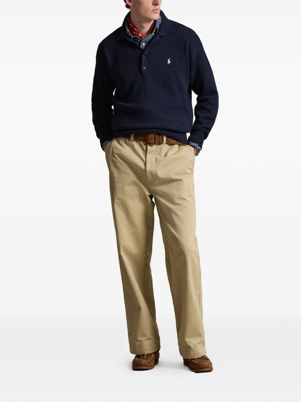 Blue hoodie, full body view