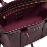 Close up of Burgundy bag, showing detail