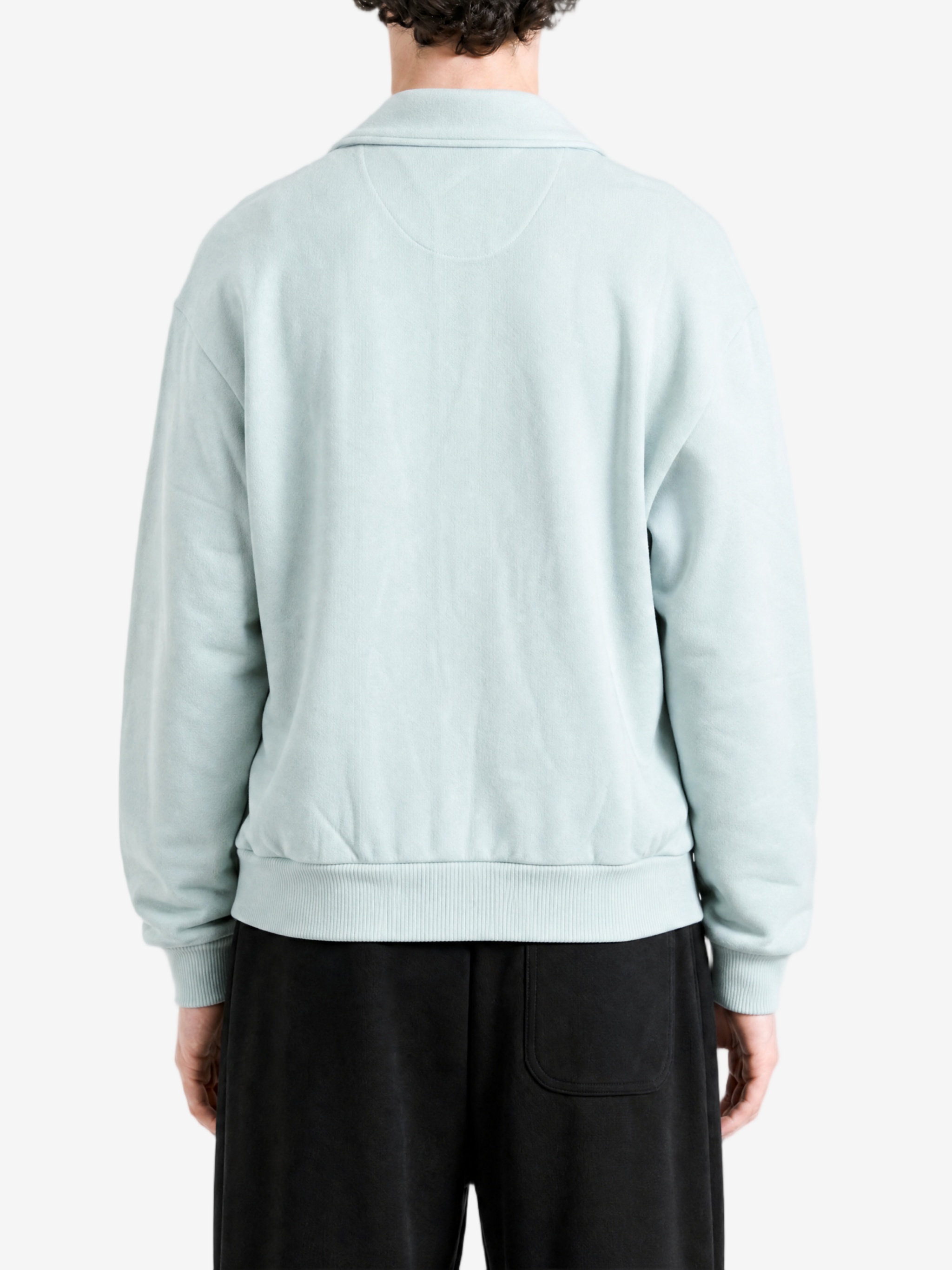 Green hoodie, full body view