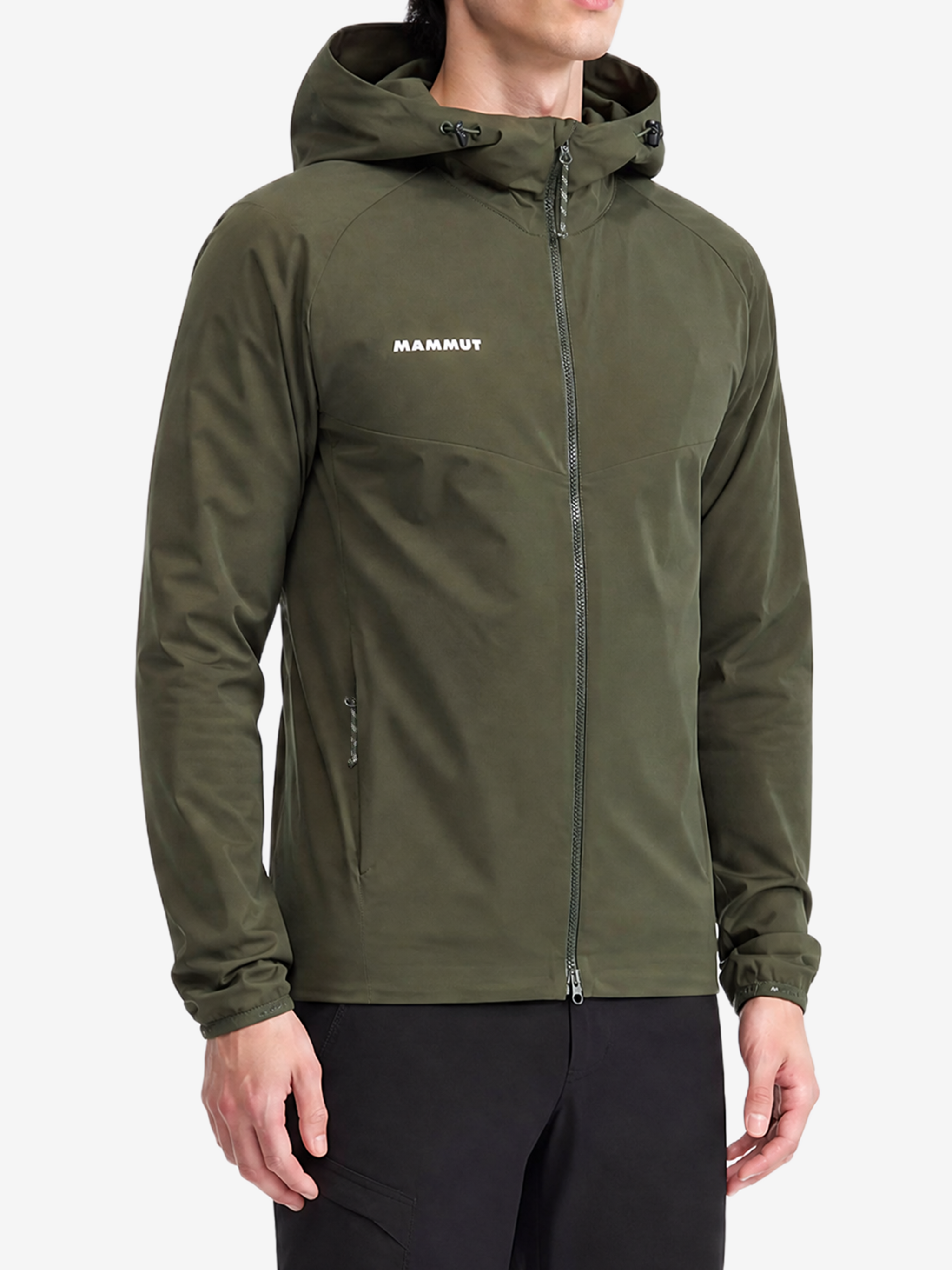 Green jacket, full body view