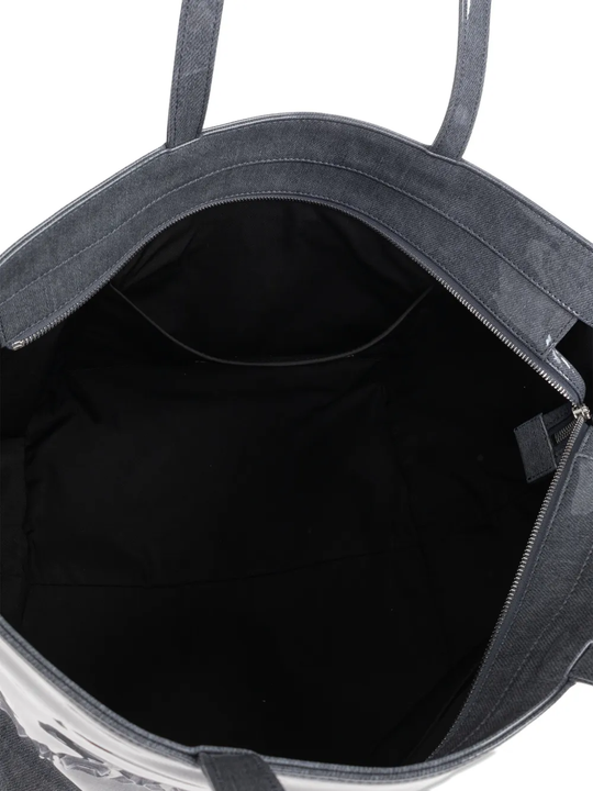 Gray tote bag,top view
