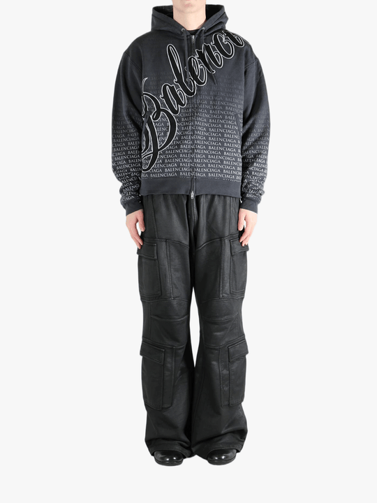 Black sweats-hoodies, full body view