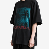 Black t-shirt, full body view