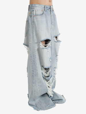 VETEMENTS - Unisex Ripped Big Shape Jeans