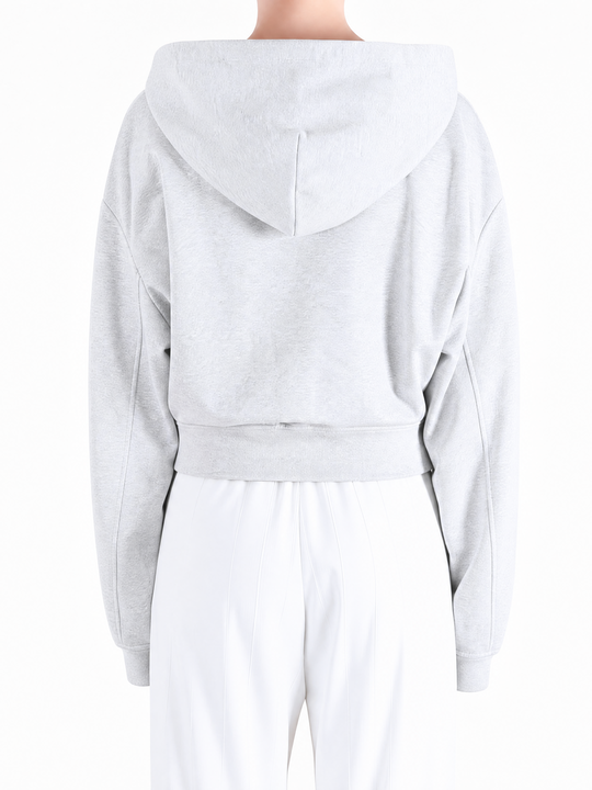 Grey hoodie, full body view
