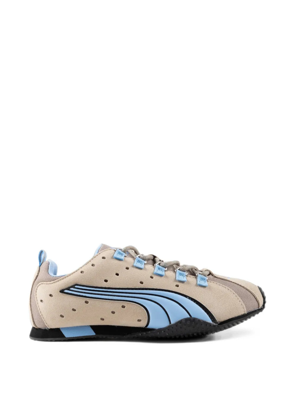 Tan shoes, side view