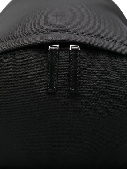 Close up of black bag,showing texture of the polyamide fabric