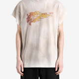 Tan t-shirt, full body view