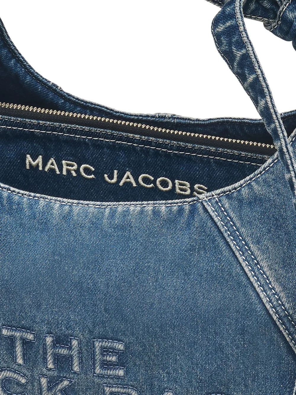 close up of blue bags, showing texture of the cotton fabric