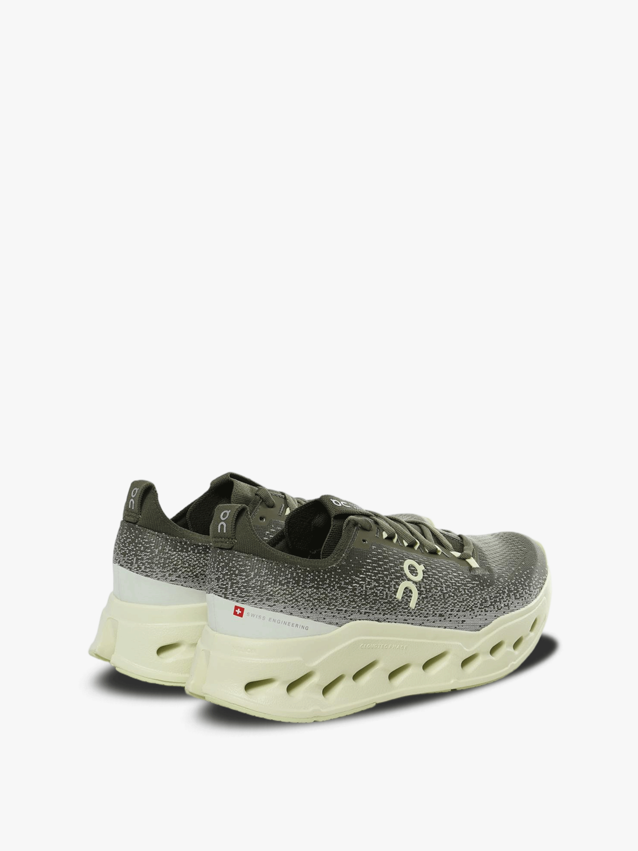 Green sneakers, back view