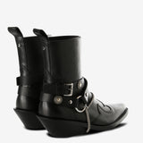 Black boots, back view