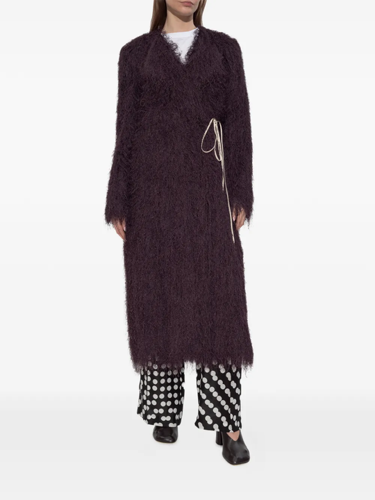 Purple jacket-coat, full body view