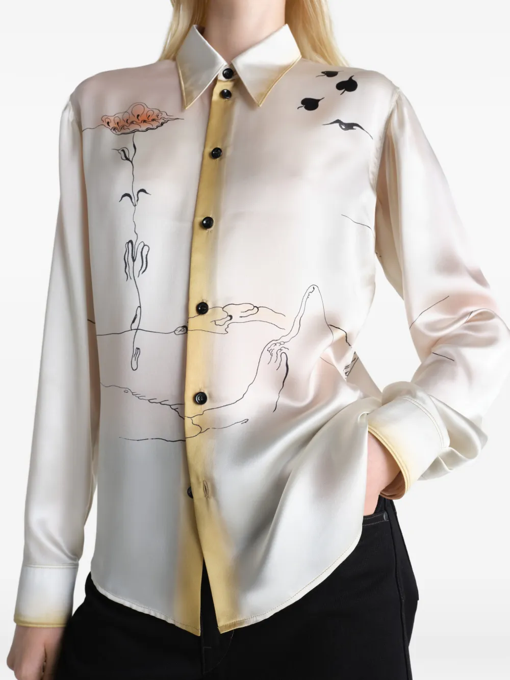 Close up of White shirts, showing texture of the silk and cotton fabric