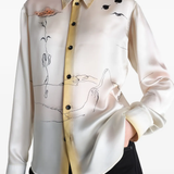 Close up of White shirts, showing texture of the silk and cotton fabric