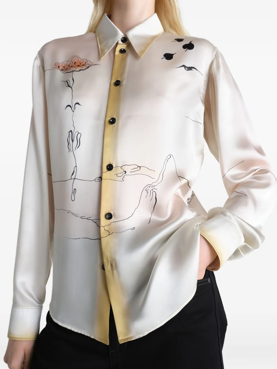 Close up of White shirts, showing texture of the silk and cotton fabric