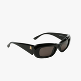 Black glasses, side view
