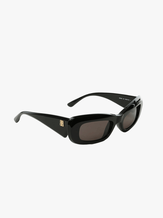Black glasses, side view