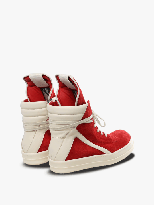 Red sneaker, back view