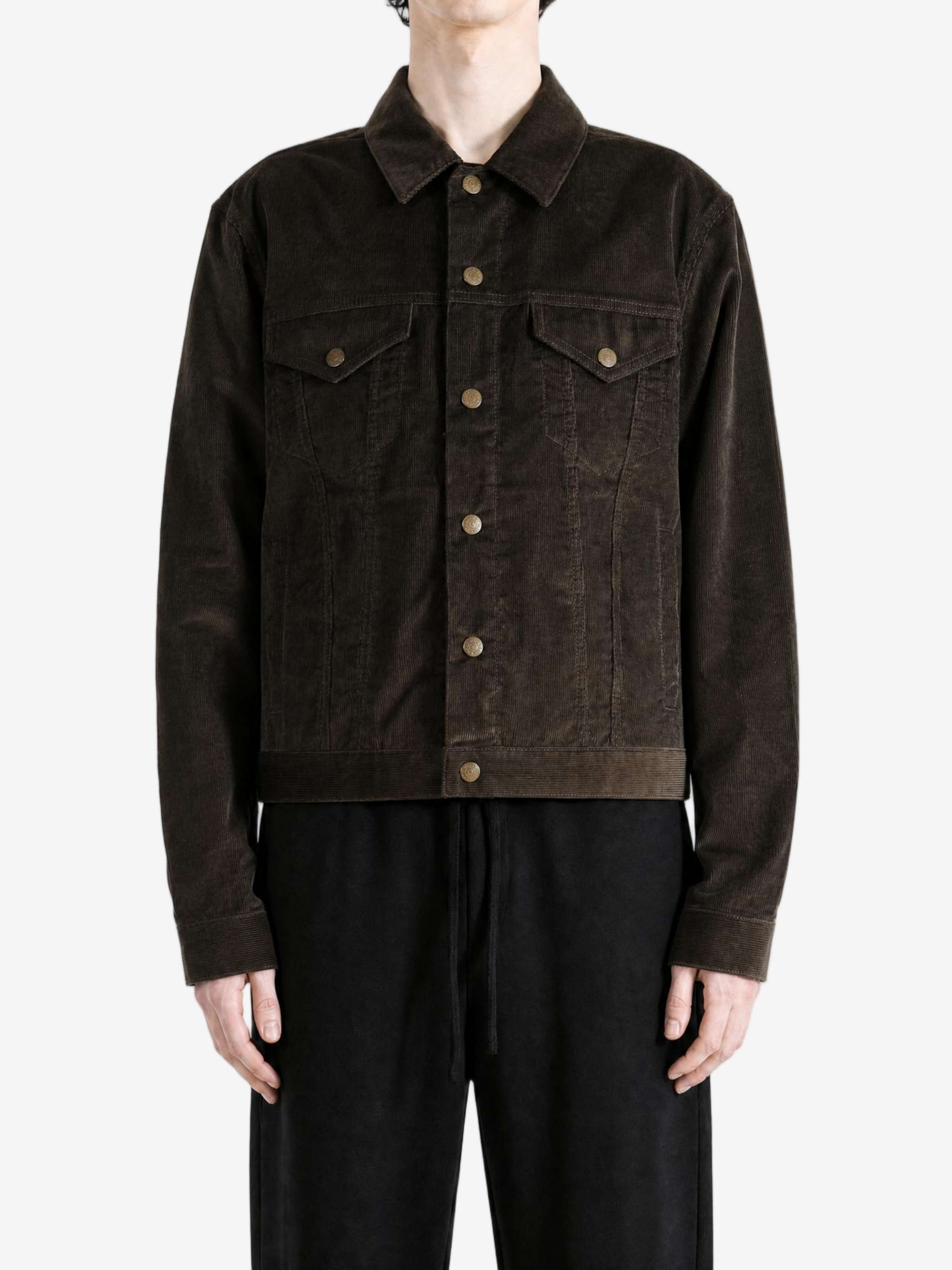 Brown jacket, full body view