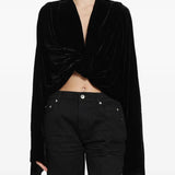Black t-shirt, full body view