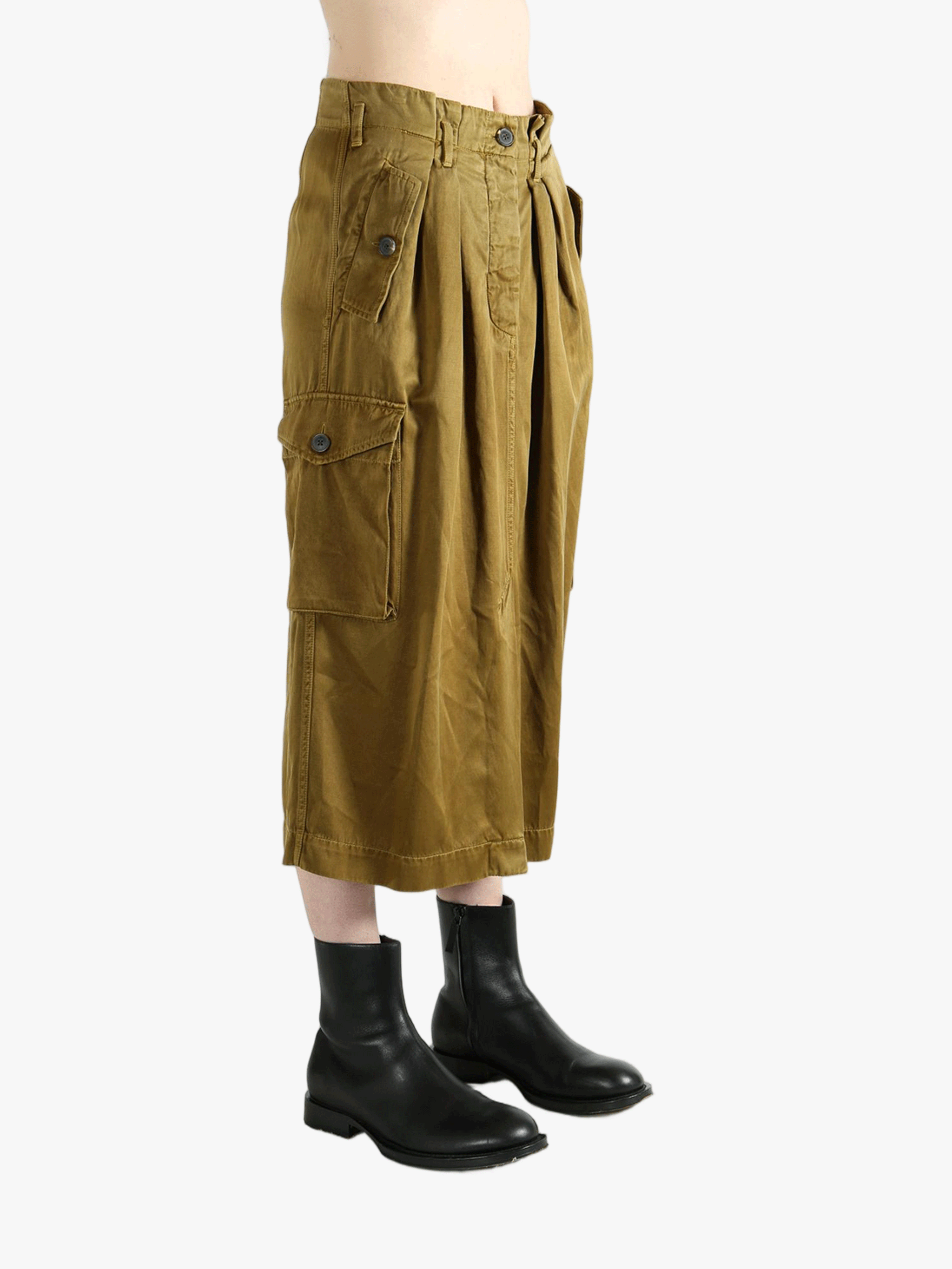 Brown skirt worn by a person, showing the skirt fit