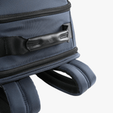 close up of blue bags, showing texture of the nylon fabric