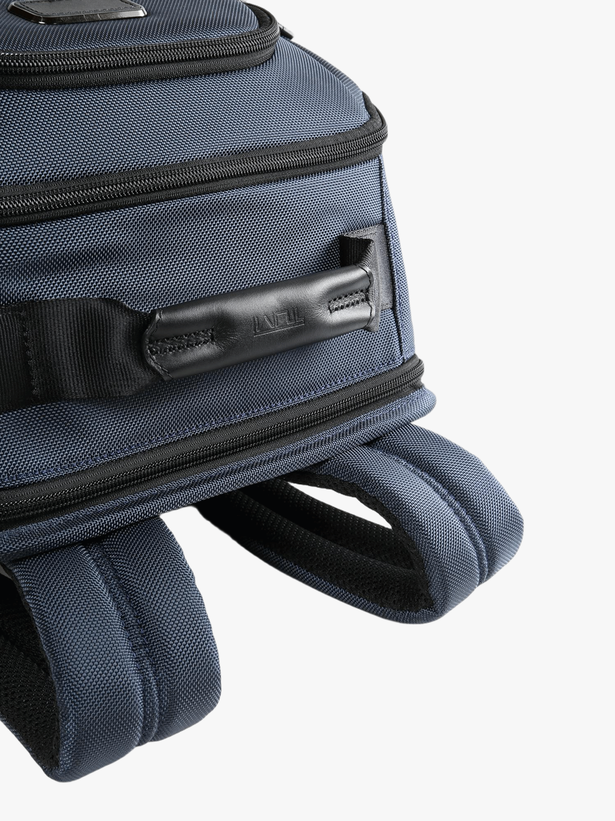 close up of blue bags, showing texture of the nylon fabric