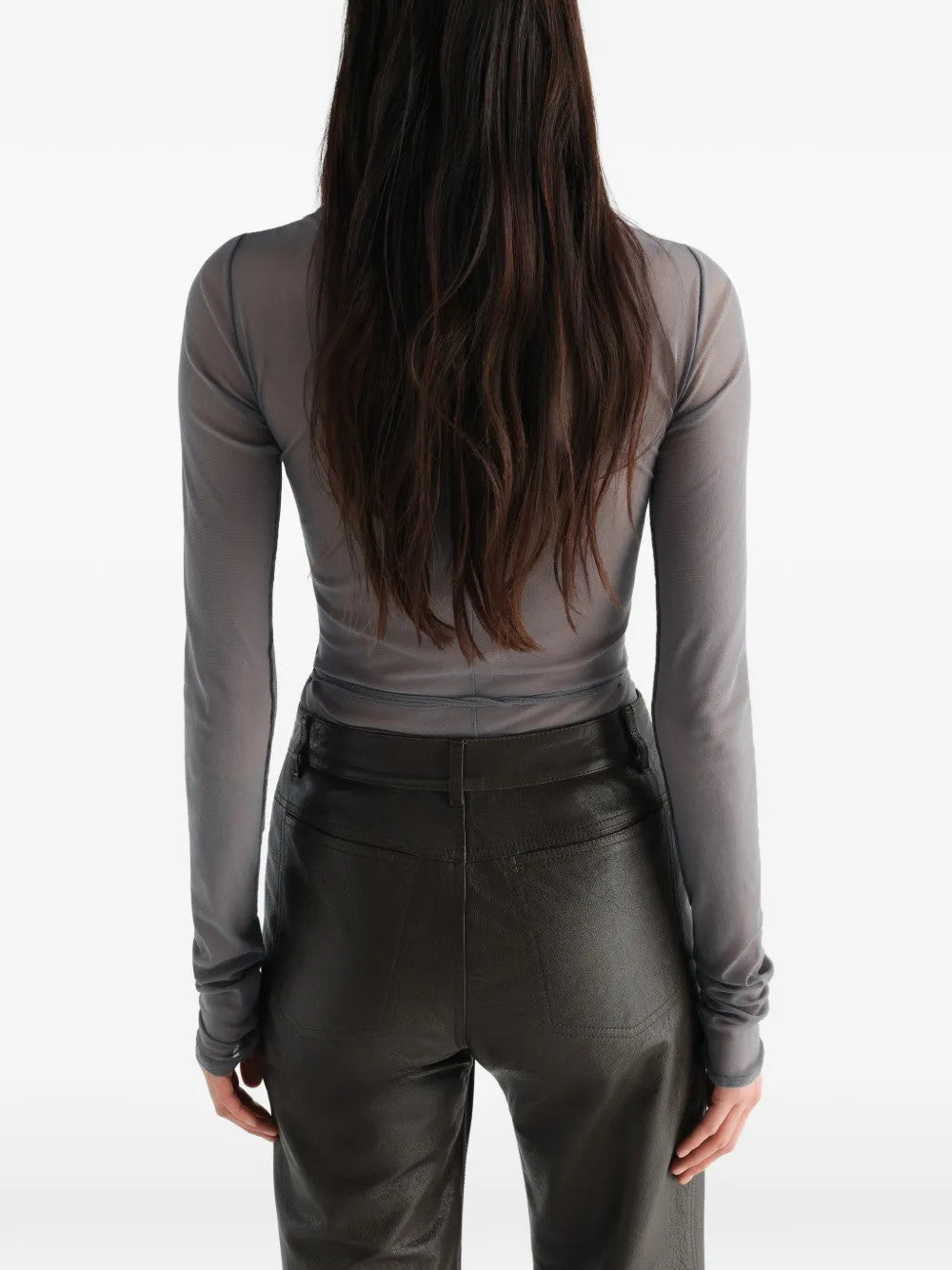 Grey top, full body view
