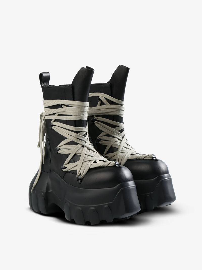 RICK OWENS - Men Stivali In Pelle Megalaced Mega Tractor Boots