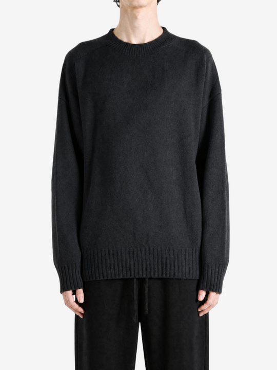 Black knitwear, full body view