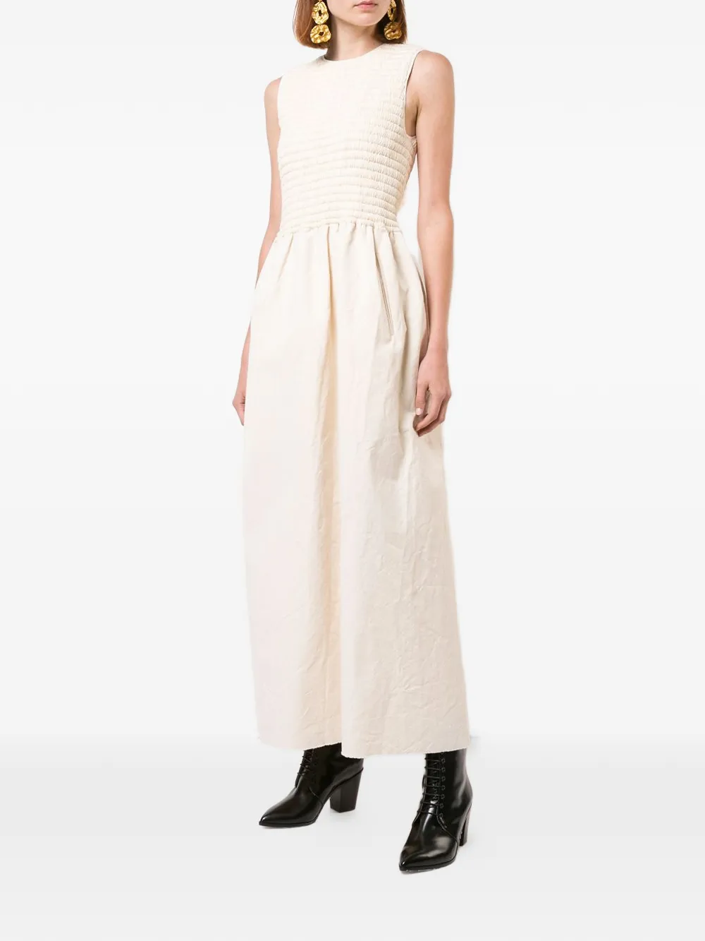 White dresses, full body view