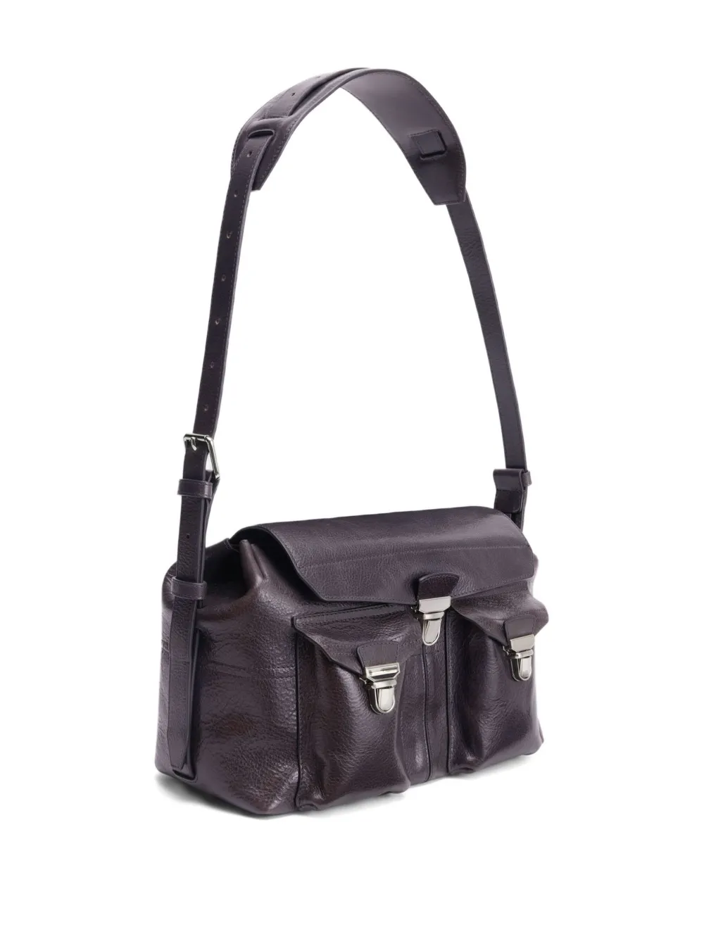 Purple bag, side view