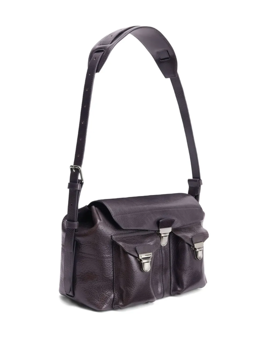 Purple bag, side view