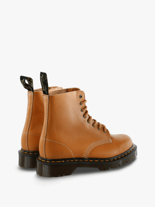 Tan shoes, side view