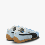 Light blue and black sneaker,back view