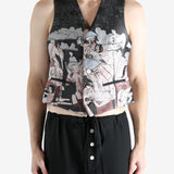 Black vest worn by a person, showing the vest fit